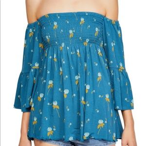 Free People Floral Smocked Top